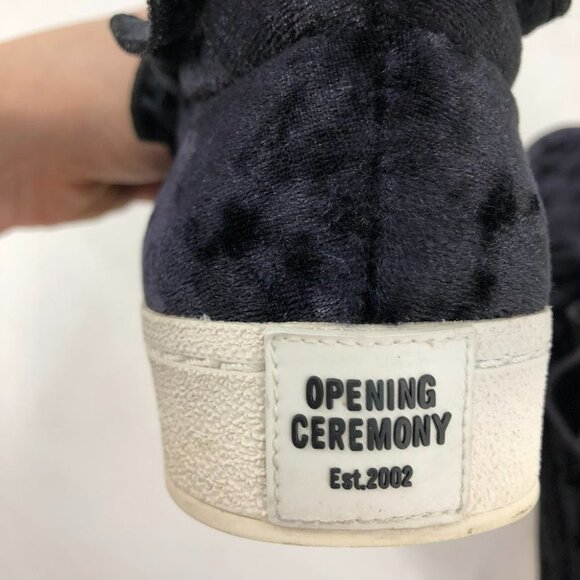 Opening Ceremony black velvet  Didi ruffle platform sneakers size 7 - Picture 11 of 16